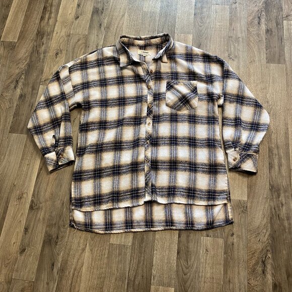 Cisono Plaid Collection Large Flannel Button Down Long Sleeve Shirt - Picture 1 of 7